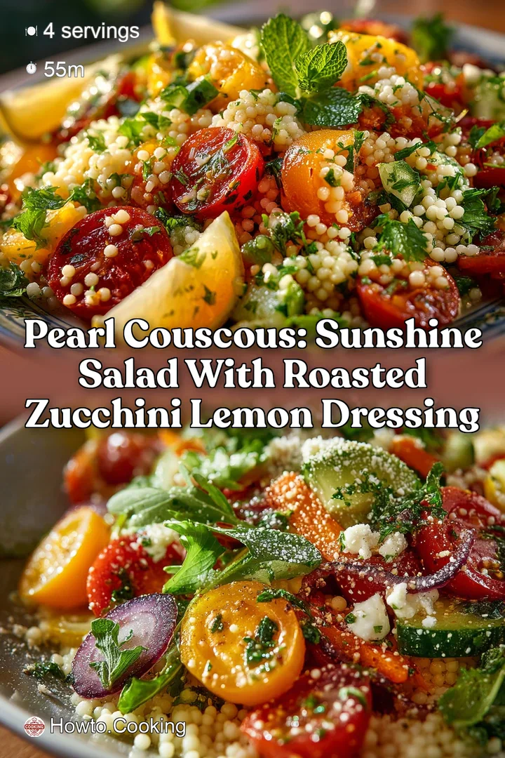 Pearl Couscous: Sunshine Salad with Roasted Zucchini Lemon Dressing