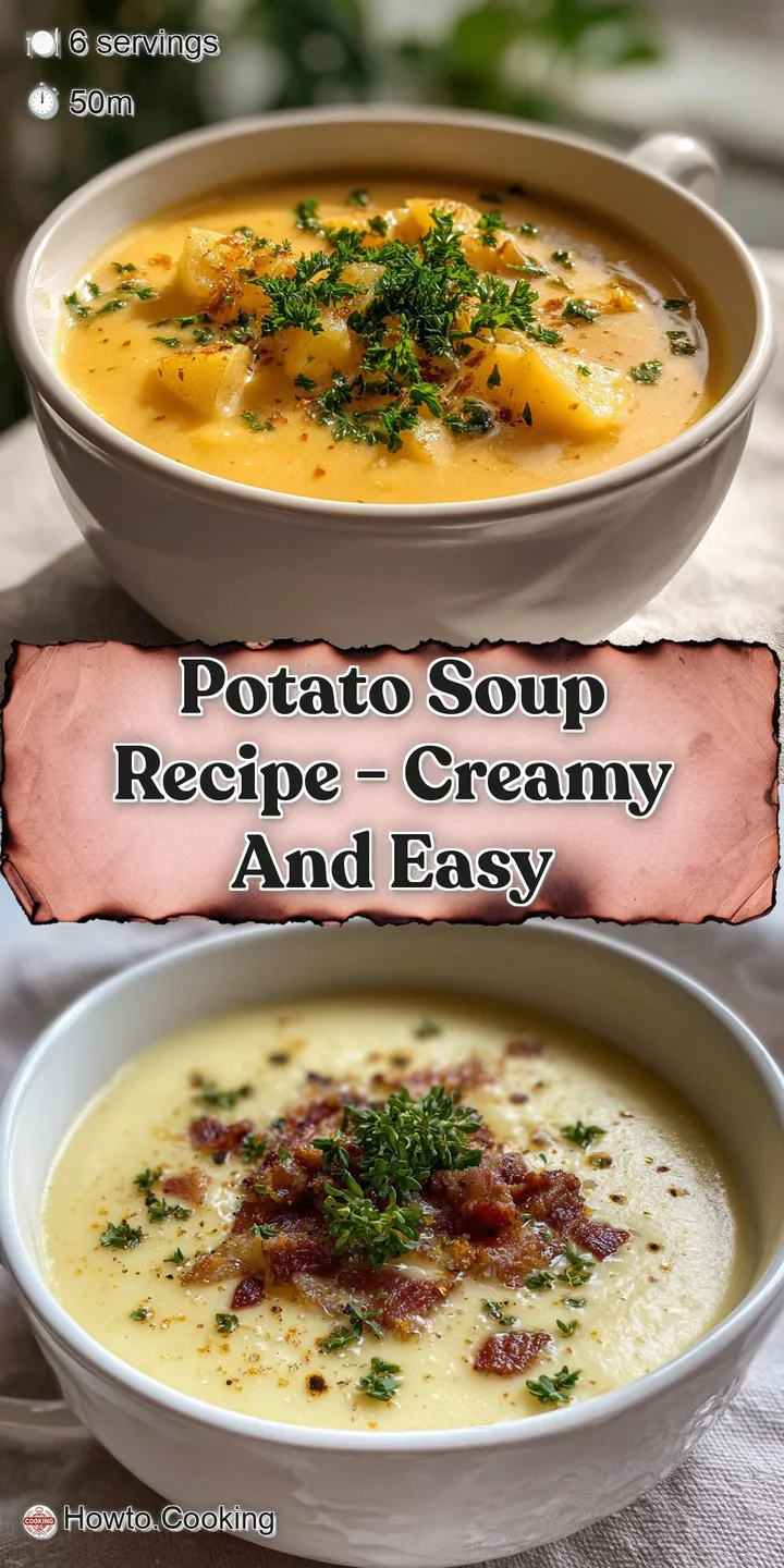 Close-up of thick, creamy potato soup, showcasing its velvety texture and flecks of herbs; a tempting, hearty spoonful.