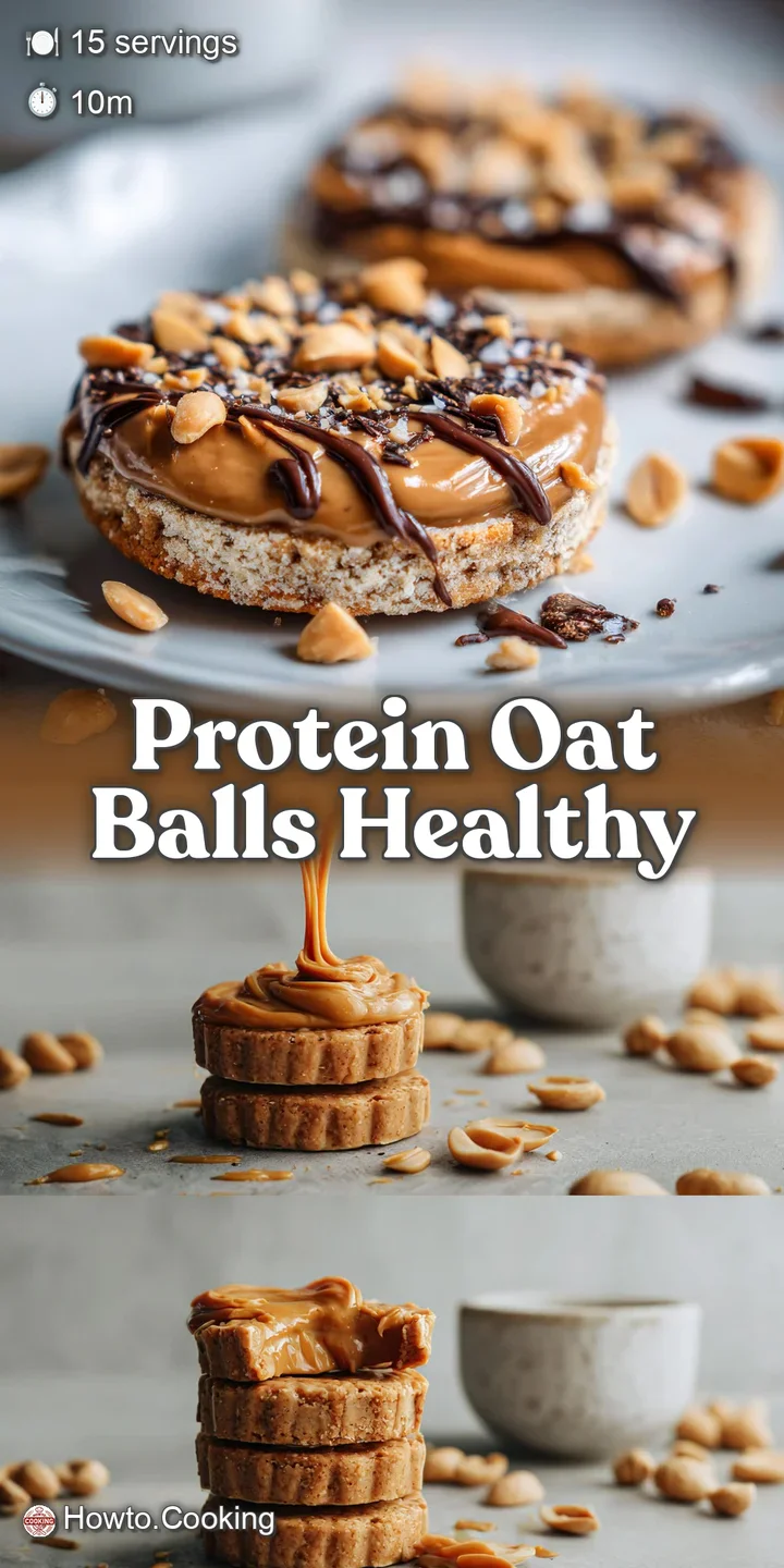 Close-up of a protein bite. A glossy sheen over the peanut butter, highlighting the flakes of oats and chocolate chips.