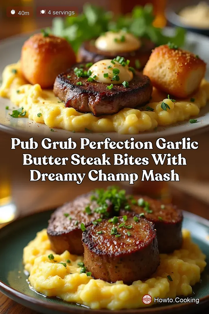 Pub Grub Perfection Garlic Butter Steak Bites with Dreamy Champ Mash