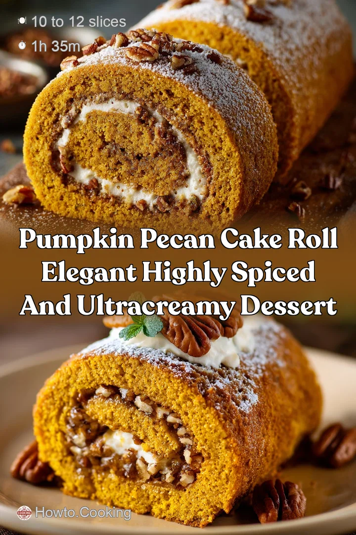 Pumpkin Pecan Cake Roll Elegant Highly Spiced and UltraCreamy Dessert