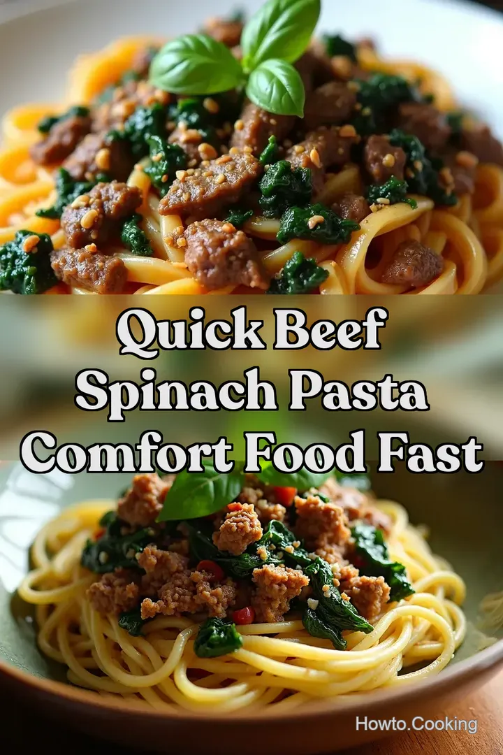 Quick Beef Spinach Pasta Comfort Food FAST