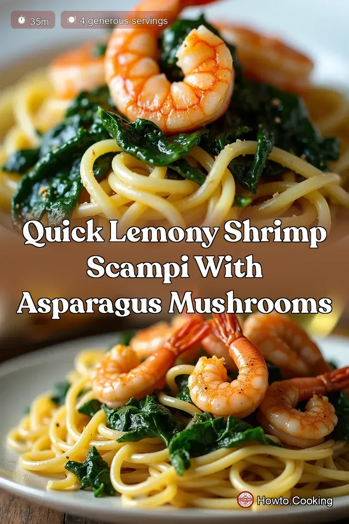 Quick Lemony Shrimp Scampi with Asparagus Mushrooms