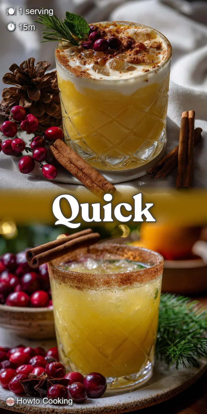 Close-up shot of a cocktail with cinnamon dusting, warm amber tones, and condensation on the glass, inviting and refreshing.