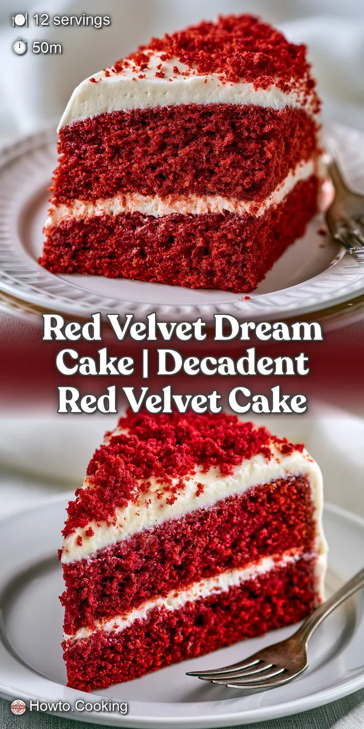 Close-up of velvety deep red cake layers contrasted by a rich, creamy white frosting with a soft texture.