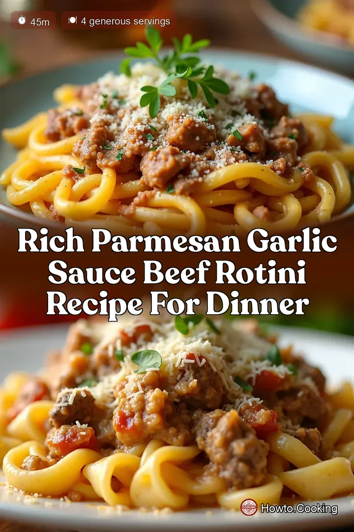Rich Parmesan Garlic Sauce Beef Rotini Recipe for Dinner