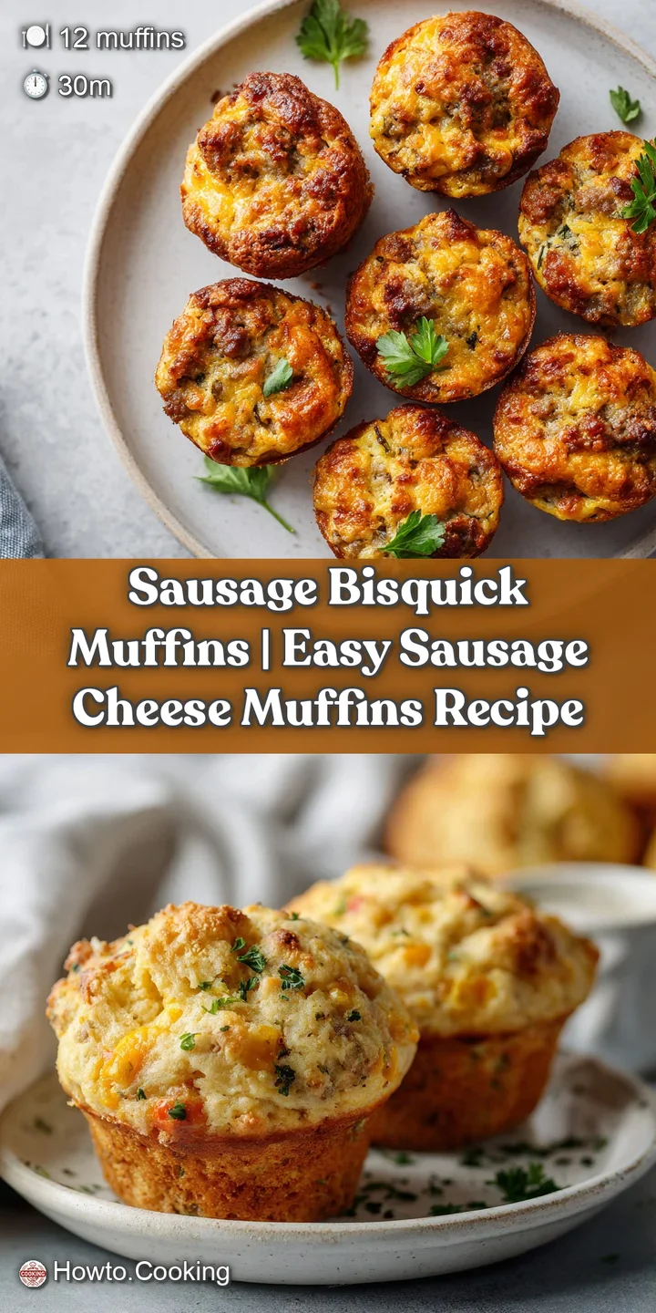 Close-up of a fluffy, golden-brown muffin revealing hearty sausage pieces and a moist, tender interior.