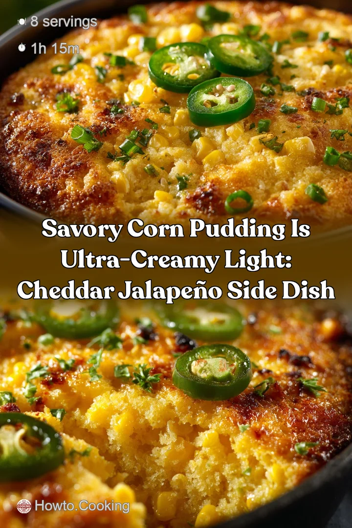 Savory Corn Pudding is Ultra-Creamy Light: Cheddar Jalape&ntilde;o Side Dish