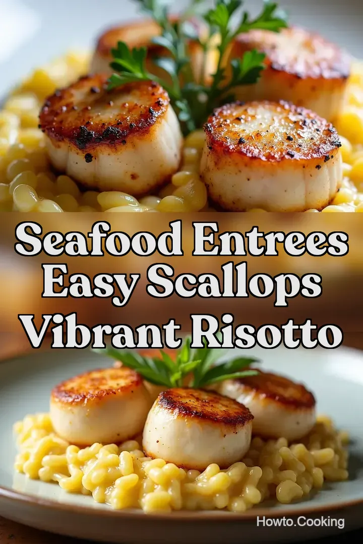 Seafood Entrees Easy Scallops Vibrant Risotto