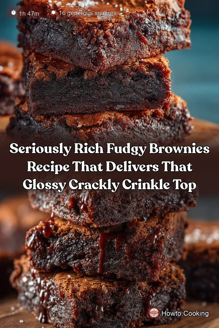 Seriously Rich Fudgy Brownies Recipe that delivers that glossy crackly Crinkle Top