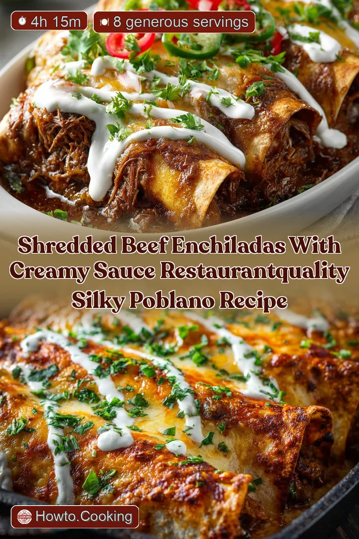 Shredded Beef Enchiladas with Creamy Sauce RestaurantQuality Silky Poblano Recipe