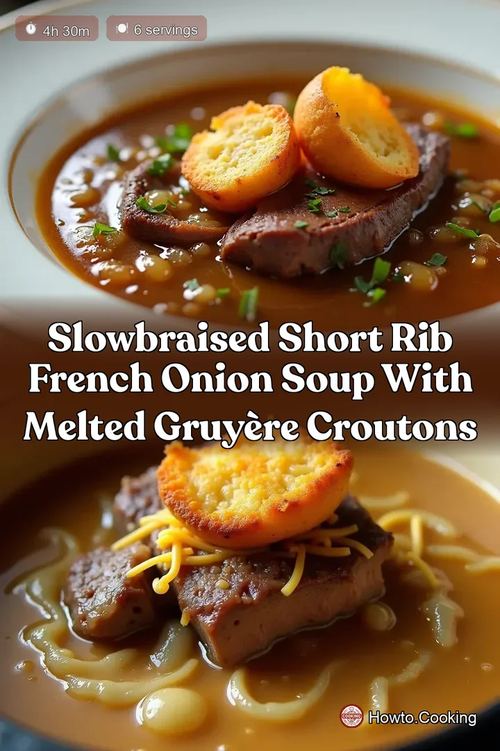 SlowBraised Short Rib French Onion Soup with Melted Gruy&egrave;re Croutons