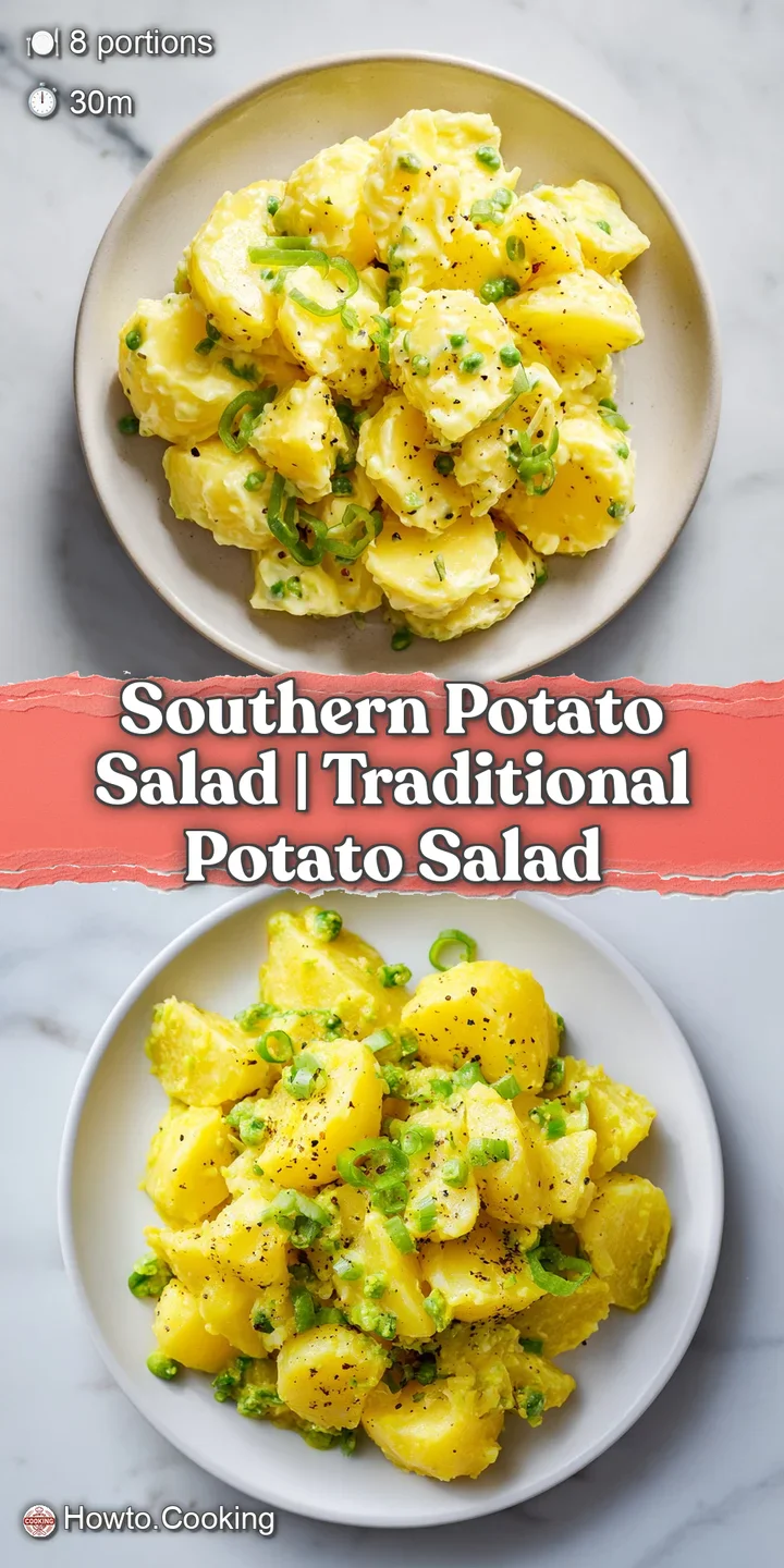 Extreme close-up of creamy potato chunks mixed with diced carrots and celery in a rich, glossy mayonnaise dressing.