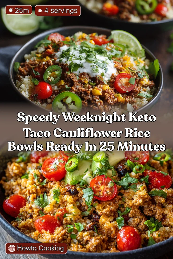 Speedy Weeknight Keto Taco Cauliflower Rice Bowls Ready in 25 Minutes