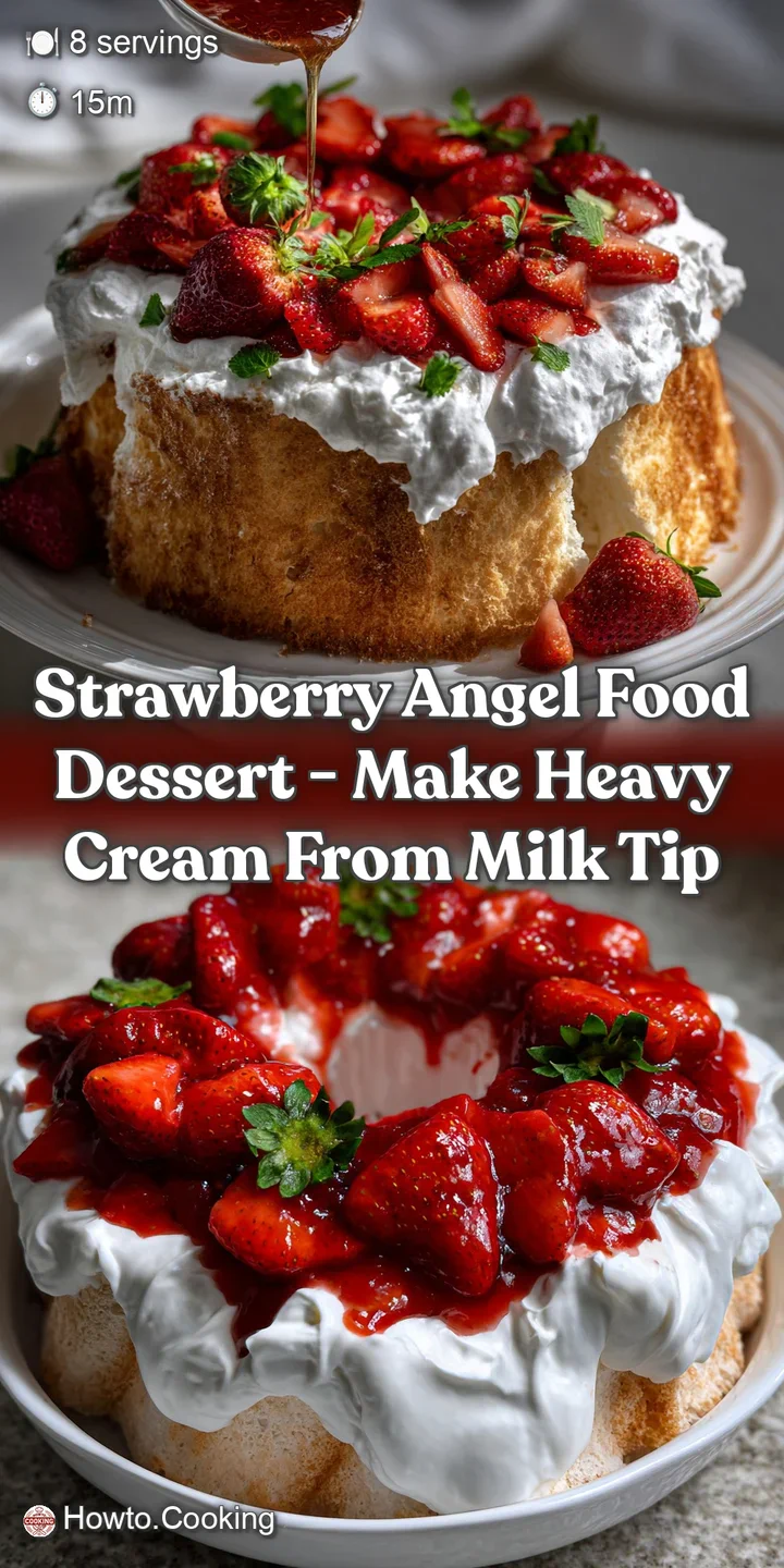 Strawberry Angel Food Dessert - Make Heavy Cream From Milk Tip