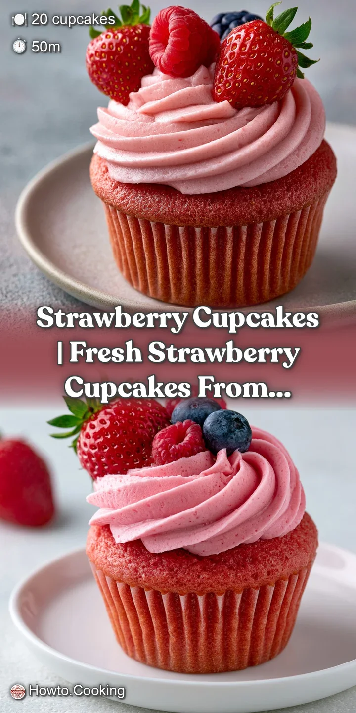 Close-up of a silky swirl of pink buttercream frosting topped with a glistening, ripe strawberry slice.