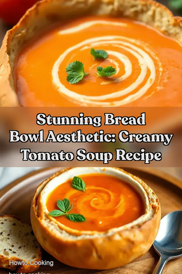 Stunning Bread Bowl Aesthetic: Creamy Tomato Soup Recipe : PIN FOR LATER Stunning Bread Bowl Aesthetic: Creamy Tomato Soup Recipe
