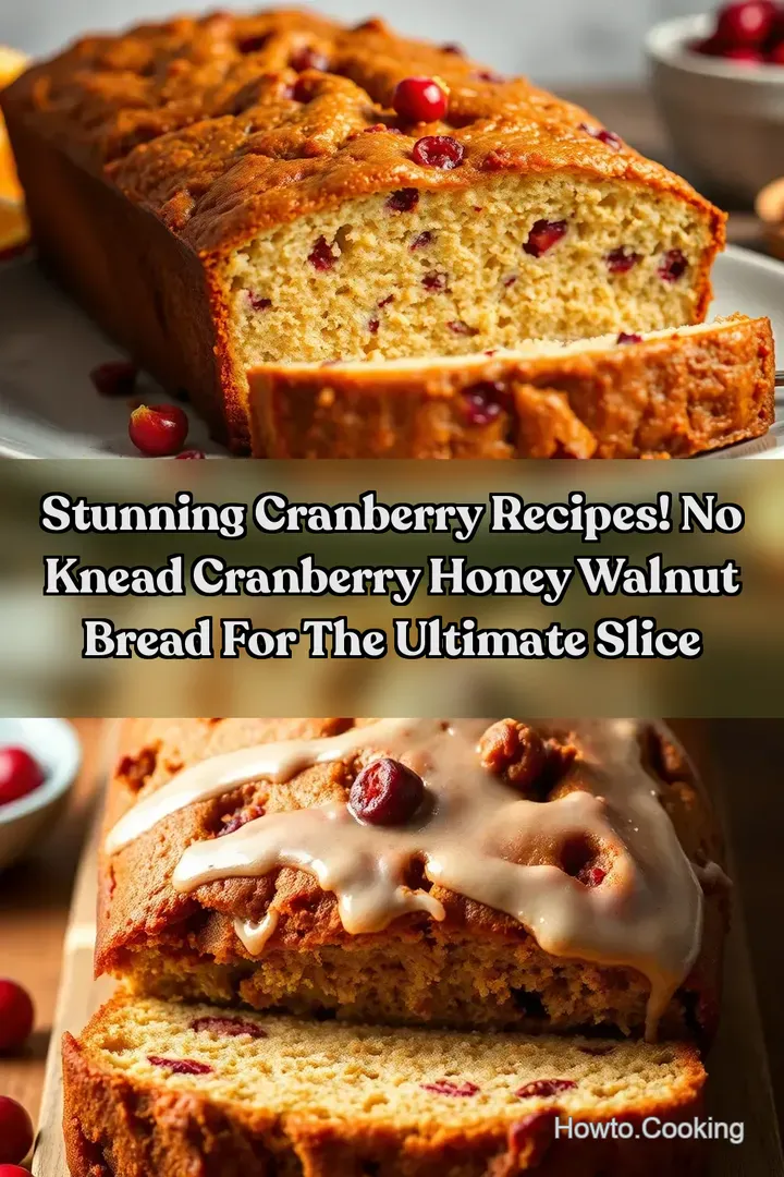 Stunning Cranberry Recipes! No Knead Cranberry Honey Walnut Bread For the Ultimate Slice