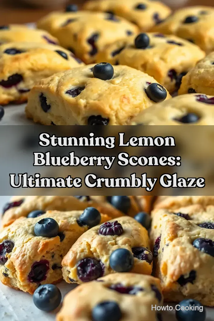 Stunning Lemon Blueberry Scones: Ultimate Crumbly Glaze : PIN FOR LATER Stunning Lemon Blueberry Scones: Ultimate Crumbly Glaze