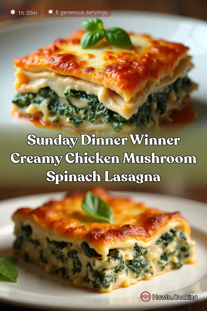 Sunday Dinner Winner Creamy Chicken Mushroom Spinach Lasagna