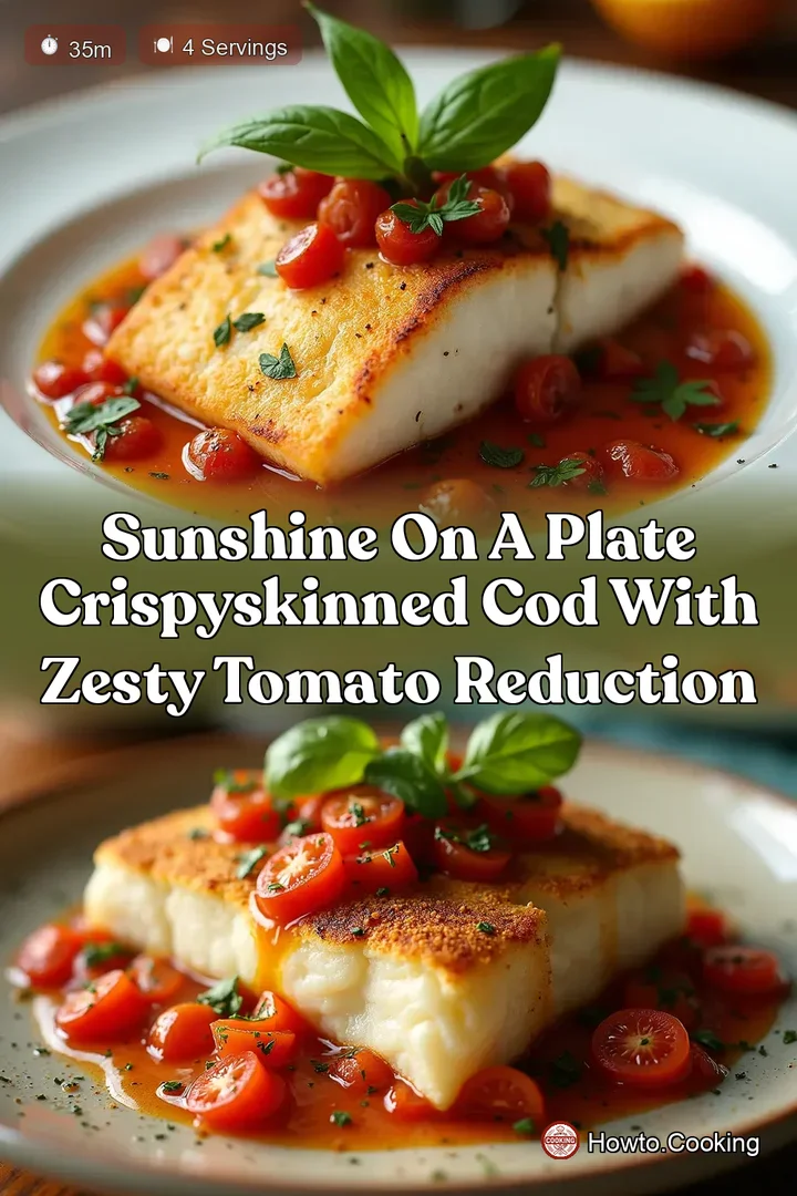 Sunshine on a Plate CrispySkinned Cod with Zesty Tomato Reduction