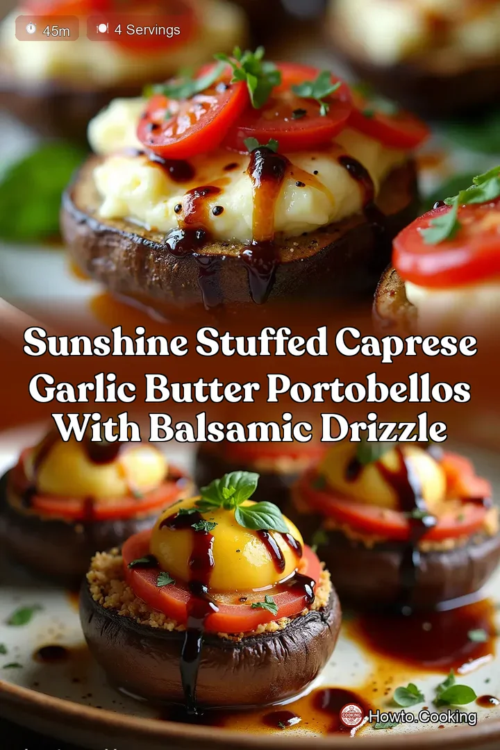 Sunshine Stuffed Caprese Garlic Butter Portobellos with Balsamic Drizzle