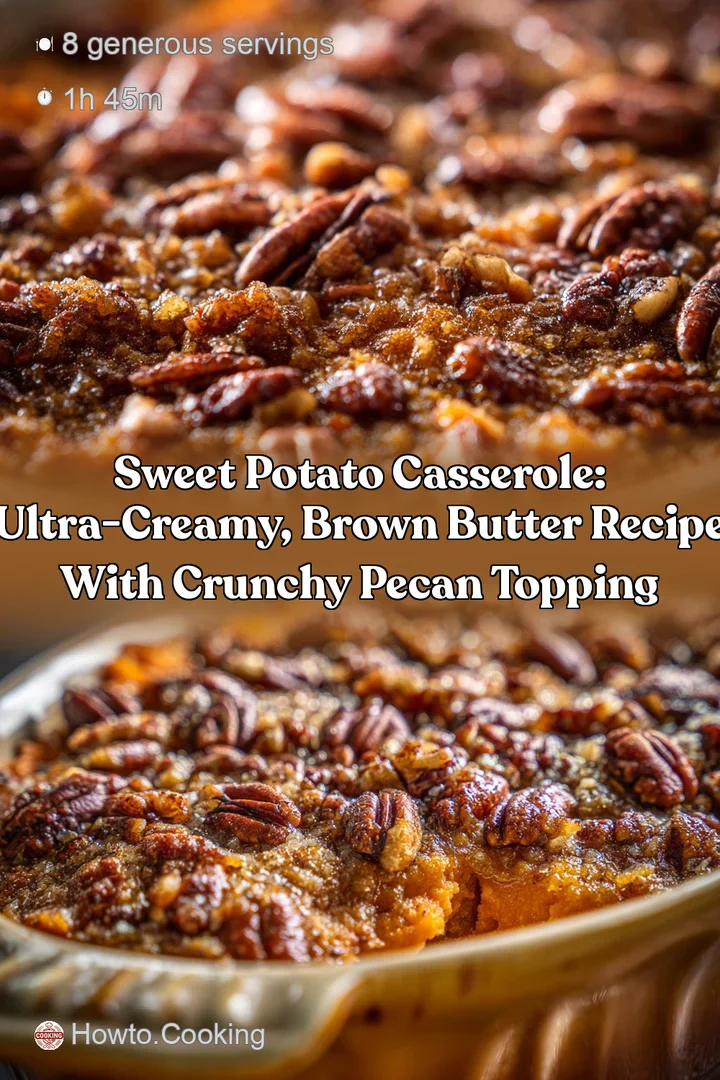 Sweet Potato Casserole: Ultra-Creamy Brown Butter Recipe with Crunchy Pecan Topping