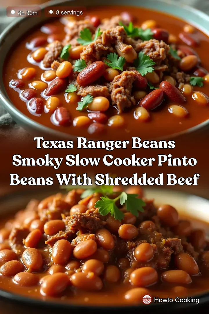 Texas Ranger Beans Smoky Slow Cooker Pinto Beans with Shredded Beef