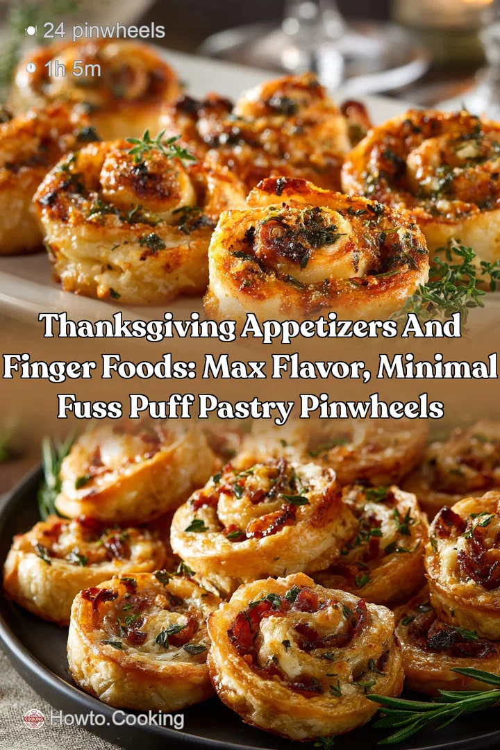 Thanksgiving Appetizers and Finger Foods: Max Flavor Minimal Fuss Puff Pastry Pinwheels