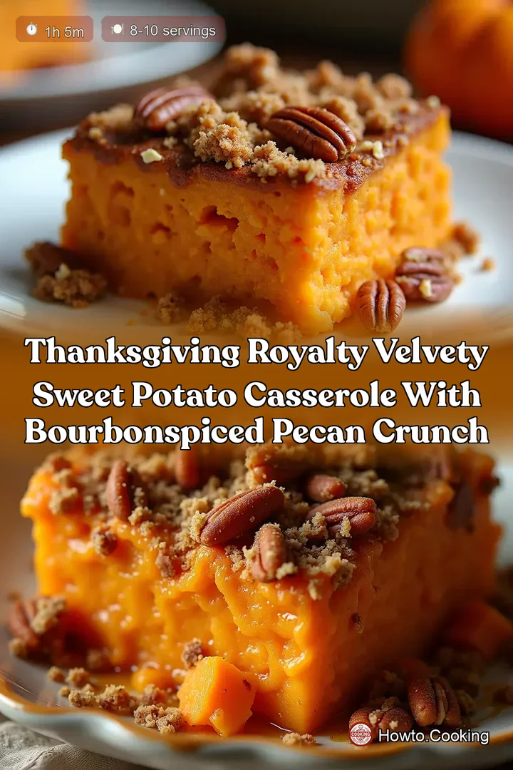 Thanksgiving Royalty Velvety Sweet Potato Casserole with BourbonSpiced Pecan Crunch