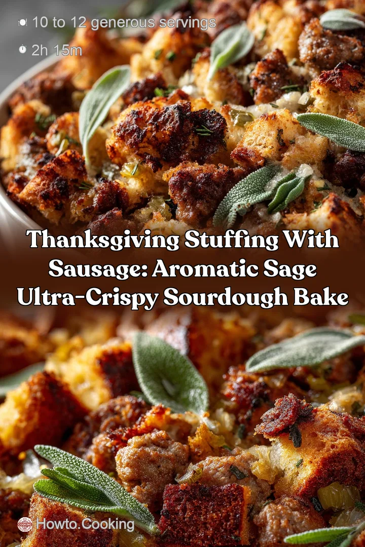 Thanksgiving Stuffing with Sausage: Aromatic Sage Ultra-Crispy Sourdough Bake