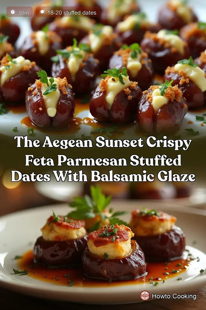 The Aegean Sunset Crispy Feta Parmesan Stuffed Dates with Balsamic Glaze