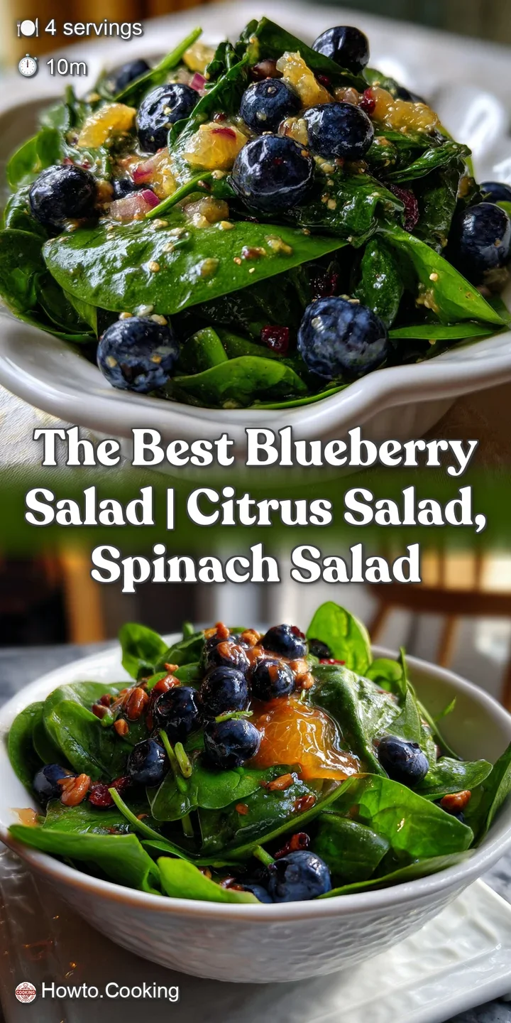 Close-up of juicy blueberries bursting with color, contrasted by crisp lettuce leaves, and a light, flavorful vinaigrette.