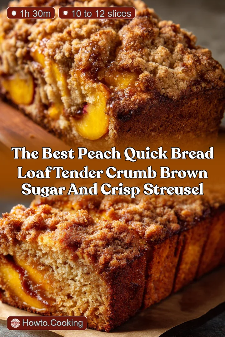 The Best Peach Quick Bread Loaf Tender Crumb Brown Sugar and Crisp Streusel
