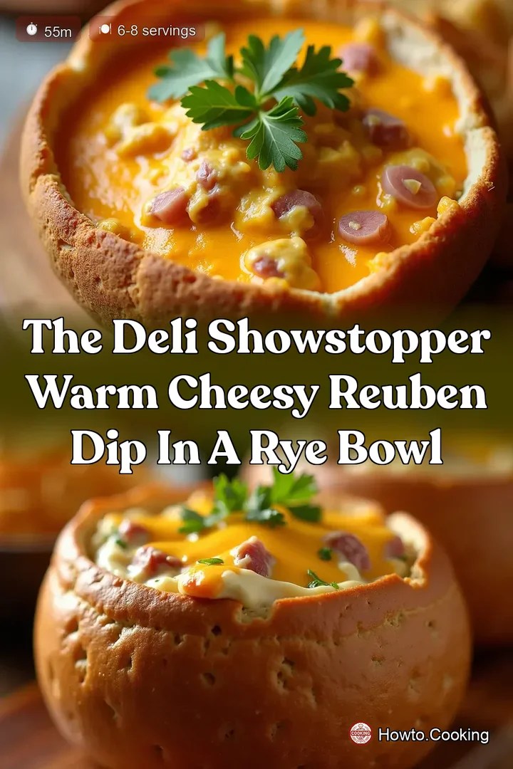 The Deli Showstopper Warm Cheesy Reuben Dip in a Rye Bowl