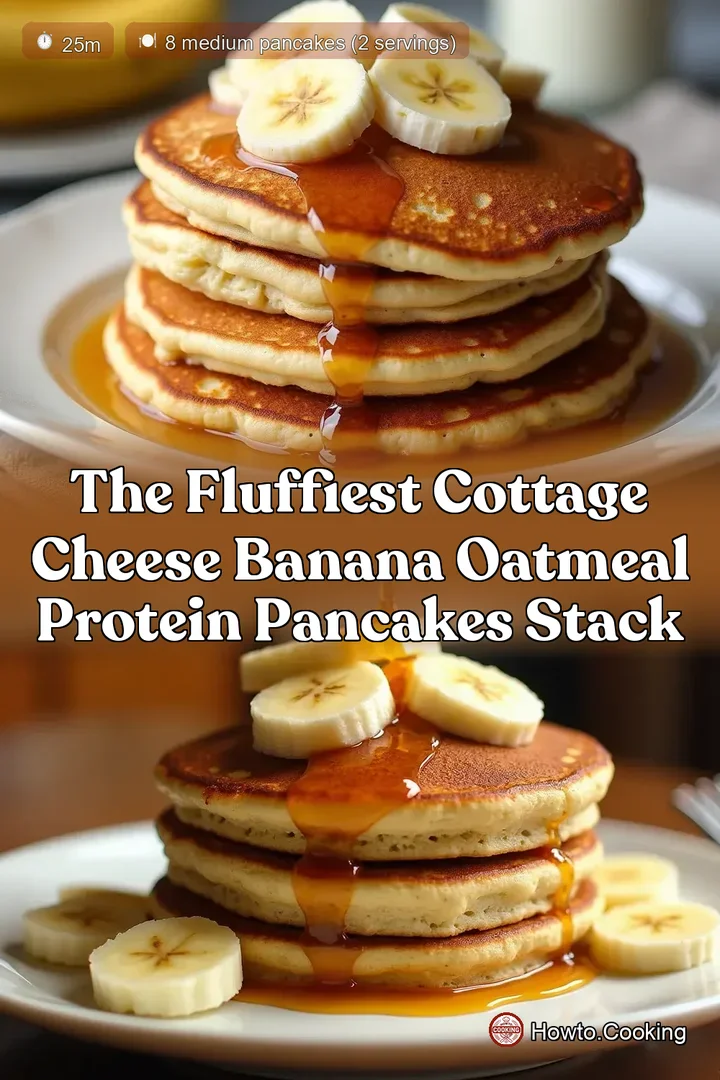 The Fluffiest Cottage Cheese Banana Oatmeal Protein Pancakes Stack