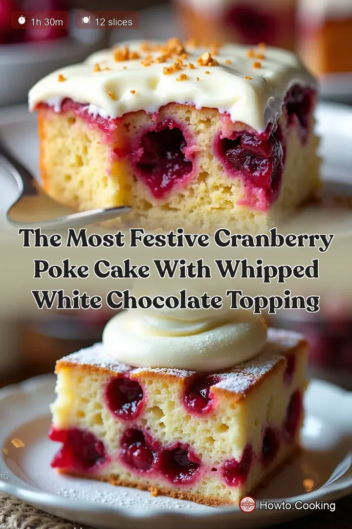 The Most Festive Cranberry Poke Cake with Whipped White Chocolate Topping