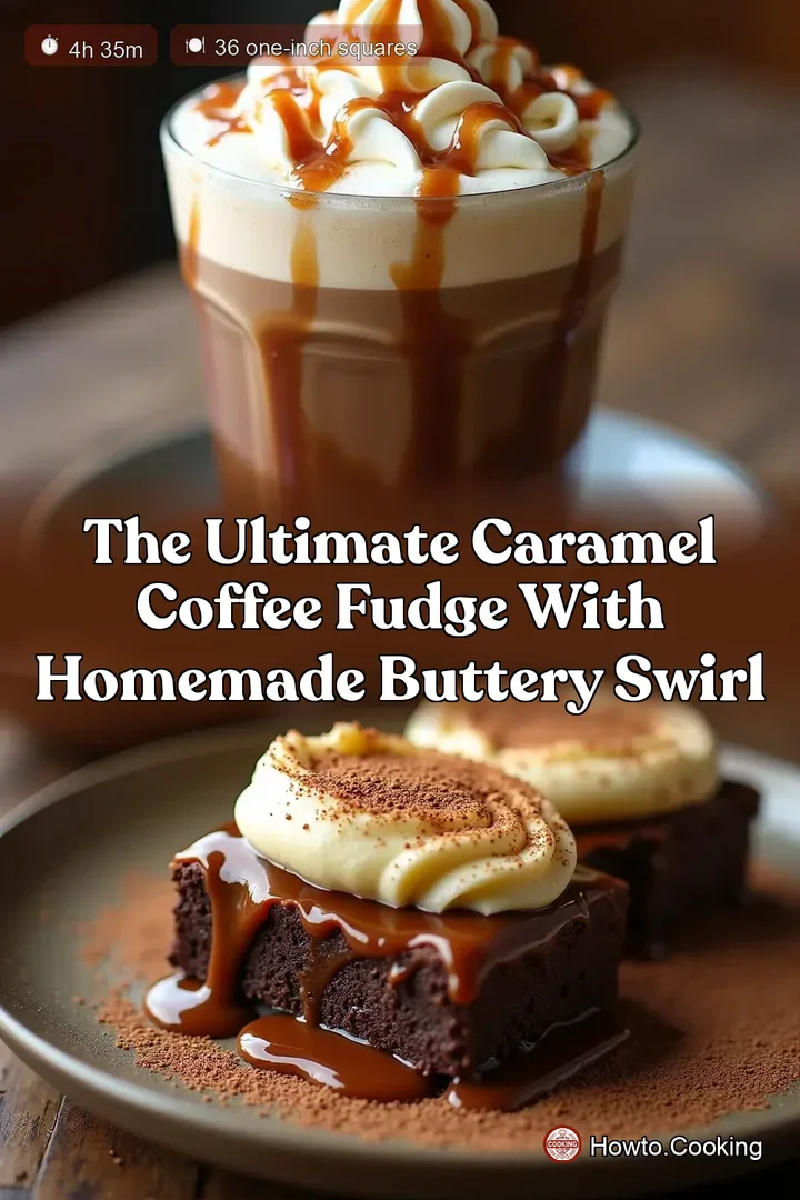 The Ultimate Caramel Coffee Fudge with Homemade Buttery Swirl