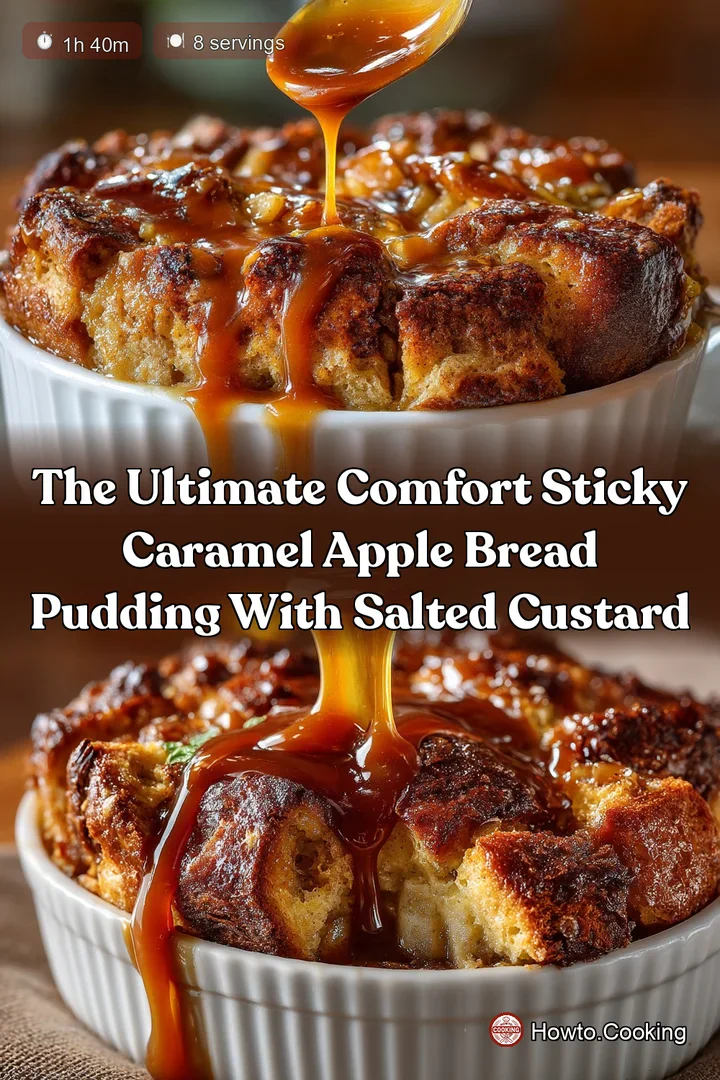 The Ultimate Comfort Sticky Caramel Apple Bread Pudding with Salted Custard
