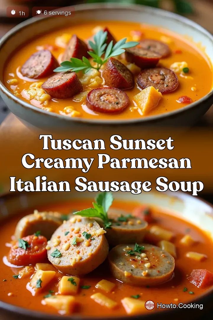 Tuscan Sunset Creamy Parmesan Italian Sausage Soup