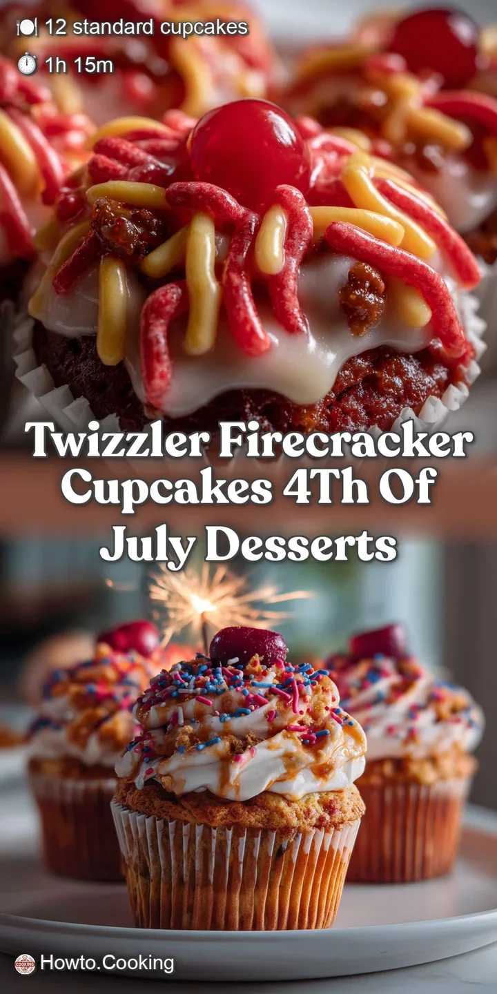 Twizzler Firecracker Cupcakes 4th Of July Desserts