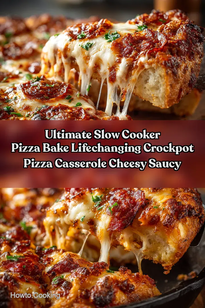 Ultimate Slow Cooker Pizza Bake LifeChanging Crockpot Pizza Casserole Cheesy Saucy