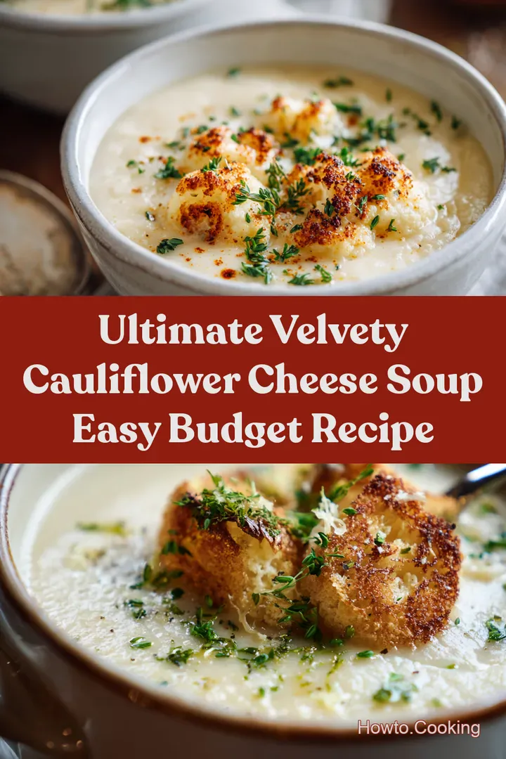 Ultimate Velvety Cauliflower Cheese Soup Easy Budget Recipe