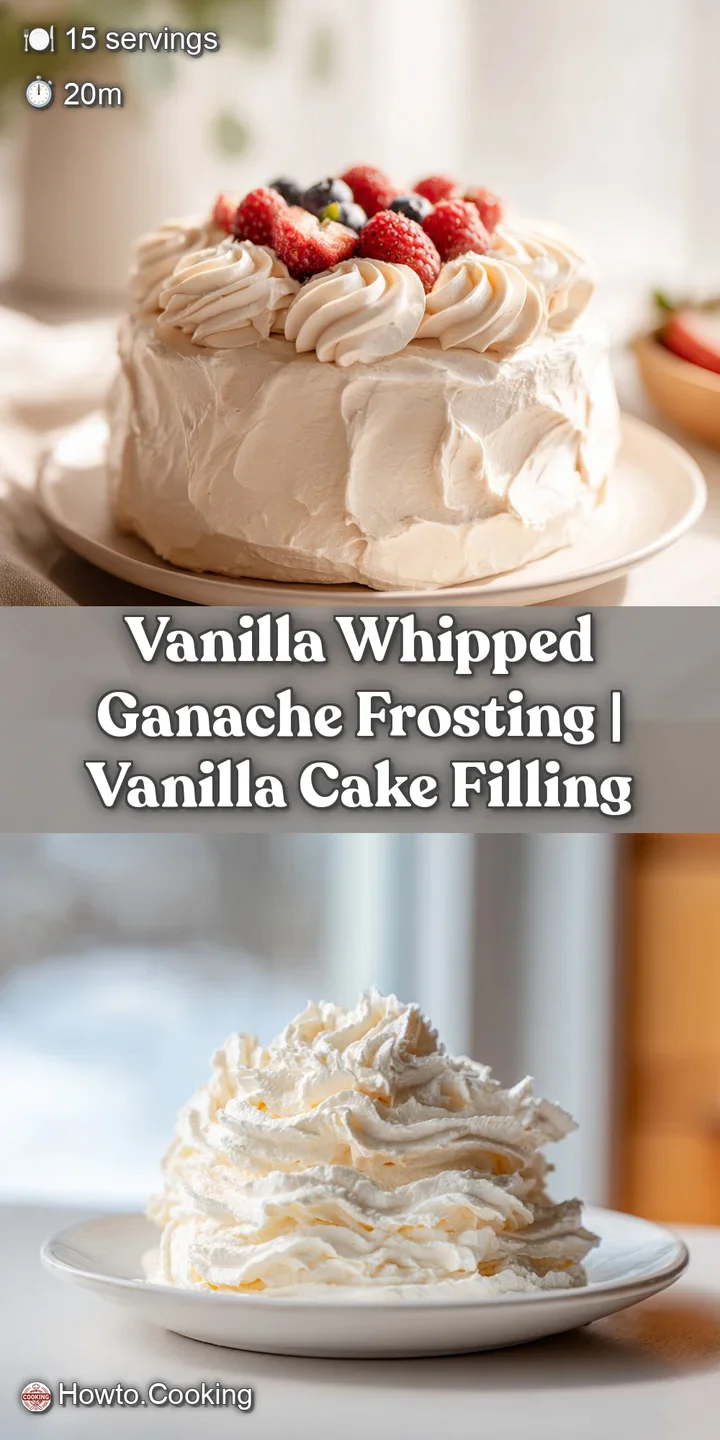 Close-up of airy, pale vanilla whipped ganache, showing its soft, pillowy texture and sheen