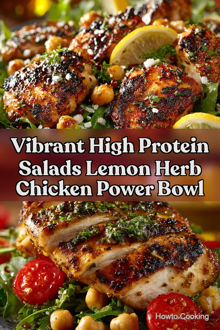 Vibrant High Protein Salads Lemon Herb Chicken Power Bowl