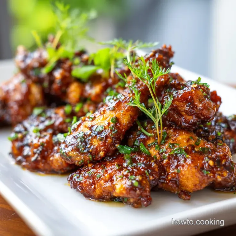 Glazed chicken thighs with deep caramel color served over fluffy white rice; vibrant green scallions create delicious visu...