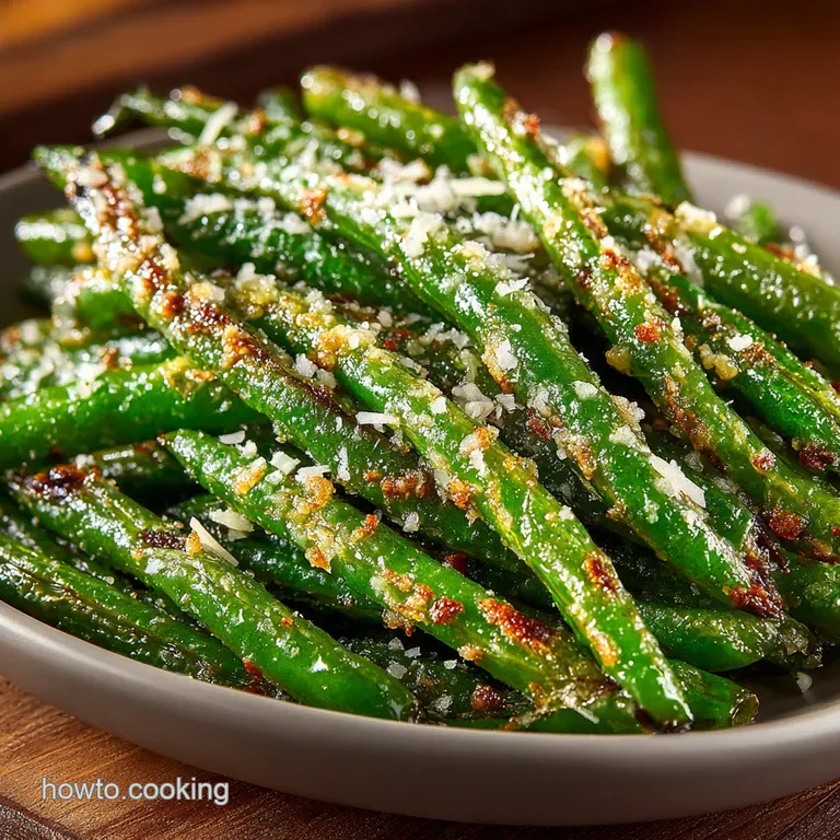 Air Fryer Parmesan Green Beans presentation