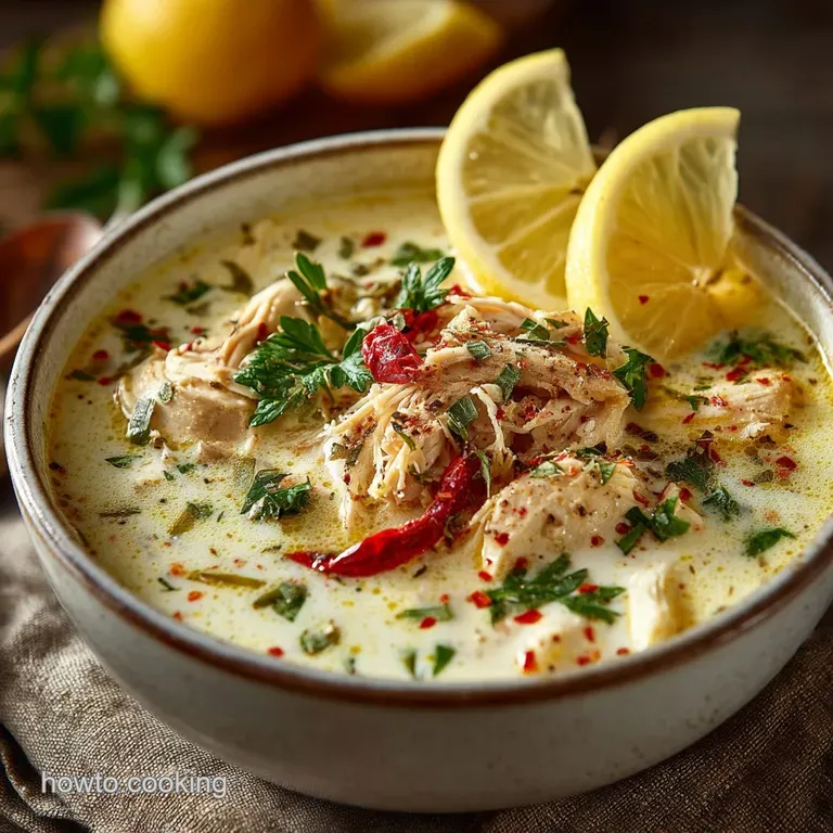 Sunshine in a Bowl Classic Greek Avgolemono Lemon Chicken Soup presentation