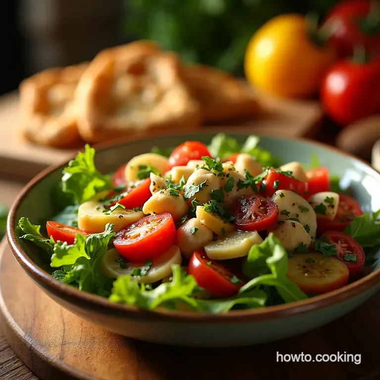 The Sunny Souk Authentic Lebanese Fattoush Salad with Crispy Toasted Pita presentation