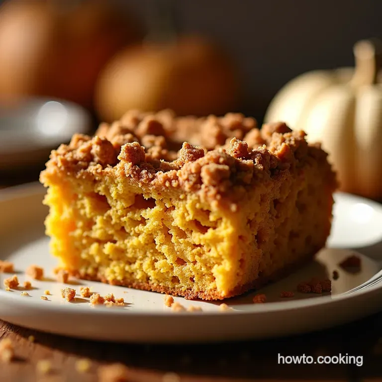 Autumn Glory Pumpkin Coffee Cake with Crunchy Streusel presentation